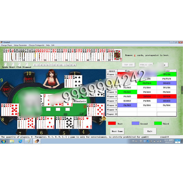 English Version Omaha Five Cards Poker Analysis Software Cheat Device