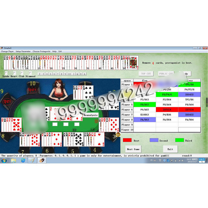 English Version Omaha Five Cards Poker Analysis Software Cheat Device