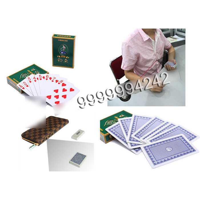 Chinese Diaoyu Paper Marked Invisible Poker Cards With Sides Bar Codes For Poker Analyzer And Poker Scanner