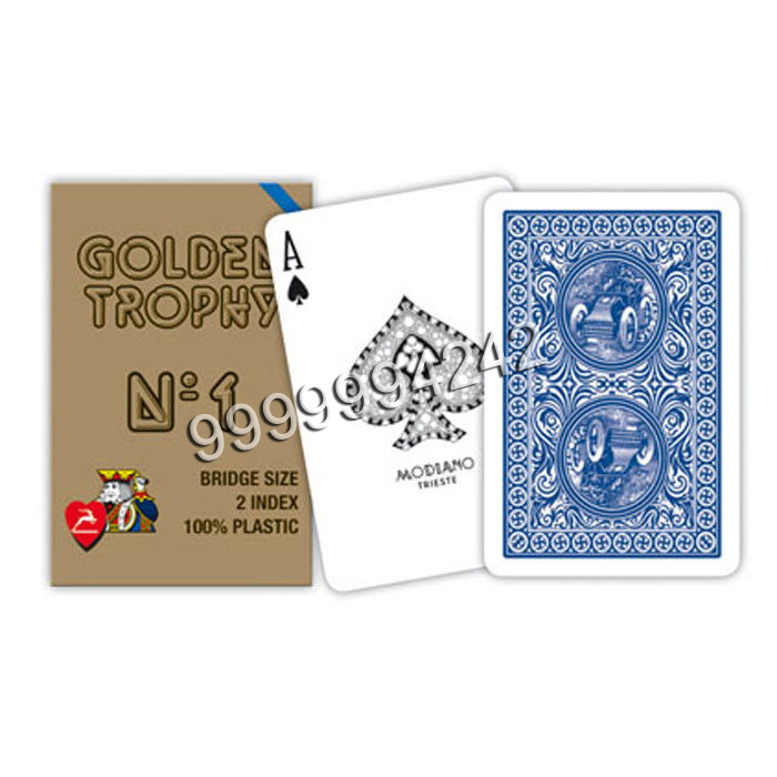 Plastic Modiano Golden Trophy Gambling Props Casino Grade Playing Cards